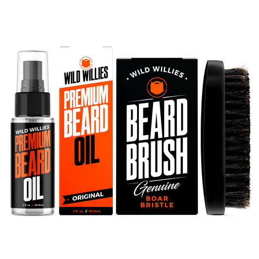 Beard Oil & Boar Brush Bundle Kits & Bundles Wild Willies 