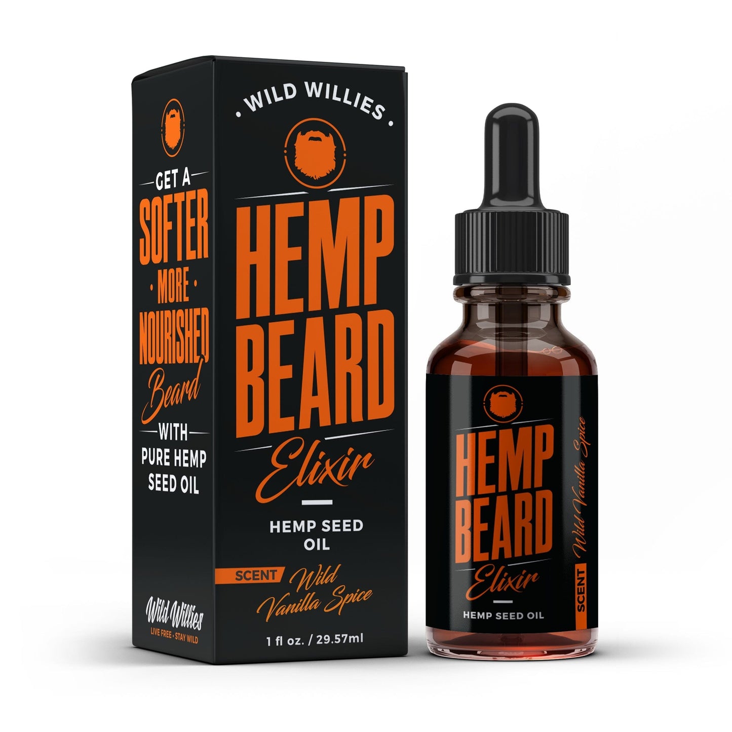 Hemp Beard Elixir Beard Oil Wild-Willies Wild Vanilla Spice 